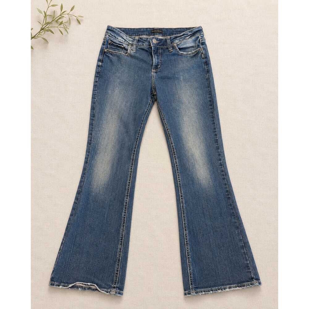 Silver Jeans Co Suki Bootcut Jeans Womens 31x35 Blue Distressed Tall Denim
